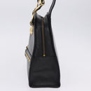 Gianni Versace Sunburst Tote Bag Leather Black Gold Auth am10821A-5