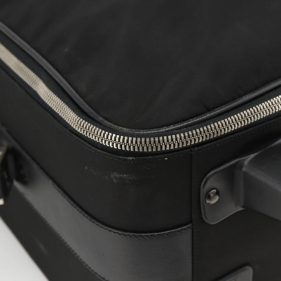 PRADA Carry Case Nylon Black Silver Auth am10829