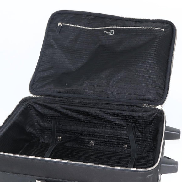 PRADA Carry Case Nylon Black Silver Auth am10829