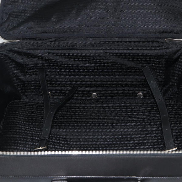 PRADA Carry Case Nylon Black Silver Auth am10829