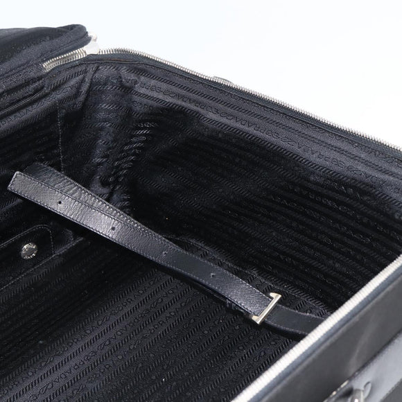 PRADA Carry Case Nylon Black Silver Auth am10829