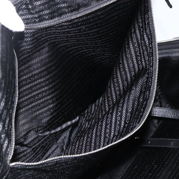 PRADA Carry Case Nylon Black Silver Auth am10829