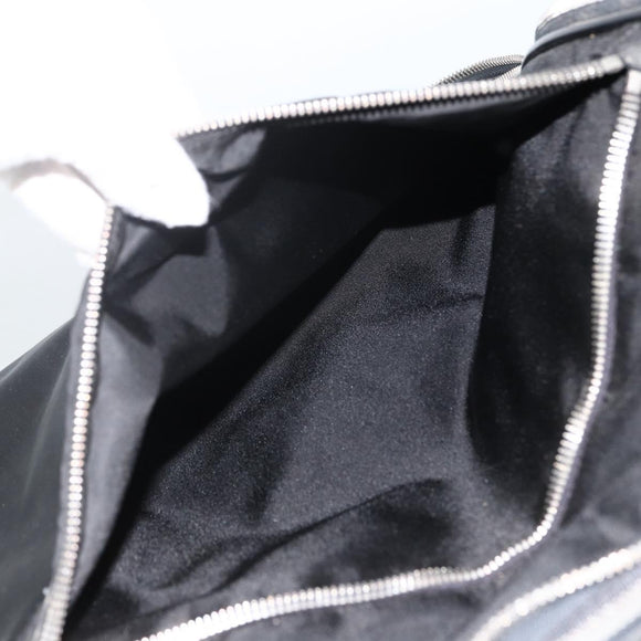 PRADA Draagtas Nylon Zwart Zilver Auth am10829