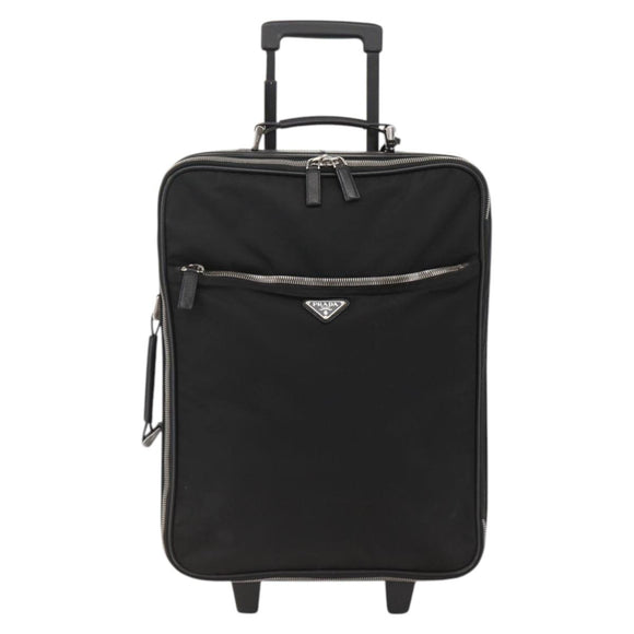 PRADA Carry Case Nylon Black Silver Auth am10829