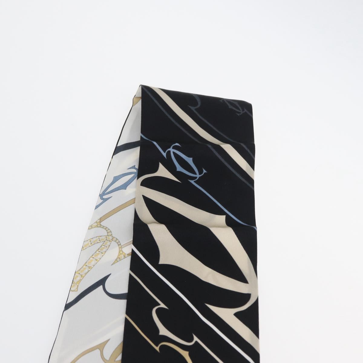 CARTIER Scarf Silk Black White Auth am10832V | Brand Street Tokyo