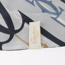 CARTIER Scarf Silk Black White Auth am10832V-14