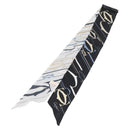 CARTIER Scarf Silk Black White Auth am10832V-1