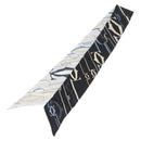 CARTIER Scarf Silk Black White Auth am10832V-8