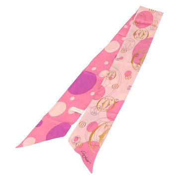CARTIER Scarf Silk Pink Auth am10833V