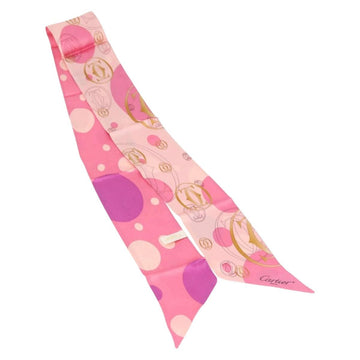 CARTIER Scarf Silk Pink Auth am10833V - 0