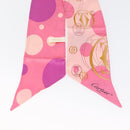 CARTIER Scarf Silk Pink Auth am10833V-3