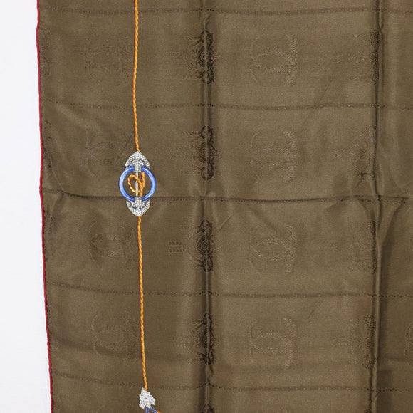 CARTIER Scarf Silk Khaki Auth am10834V
