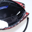 BURBERRY Nova Check Blue Label Accessory Pouch Nylon Red Black Auth am10838V-17