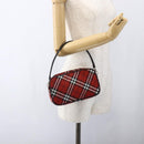 BURBERRY Nova Check Blue Label Accessory Pouch Nylon Red Black Auth am10838V-20