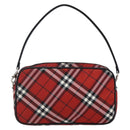 BURBERRY Nova Check Blue Label Accessory Pouch Nylon Red Black Auth am10838V-2