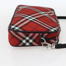 BURBERRY Nova Check Blue Label Accessory Pouch Nylon Red Black Auth am10838V-4