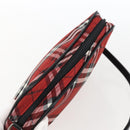 BURBERRY Nova Check Blue Label Accessory Pouch Nylon Red Black Auth am10838V-6