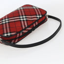 BURBERRY Nova Check Blue Label Accessory Pouch Nylon Red Black Auth am10838V-7