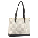 CELINE Macadam Canvas Tote Bag PVC Leather White Gold Auth am10839-1