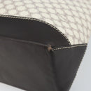 CELINE Macadam Canvas Tote Bag PVC Leather White Gold Auth am10839-8
