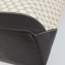 CELINE Macadam Canvas Tote Bag PVC Leather White Gold Auth am10839-16