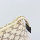 CELINE Macadam Canvas Tote Bag PVC Leather White Gold Auth am10839-9