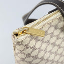 CELINE Macadam Canvas Tote Bag PVC Leather White Gold Auth am10839-18