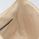 CELINE Macadam Canvas Tote Bag PVC Leather White Gold Auth am10839-20