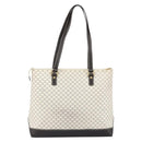 CELINE Macadam Canvas Tote Bag PVC Leather White Gold Auth am10839-2