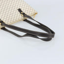 CELINE Macadam Canvas Tote Bag PVC Leather White Gold Auth am10839-7