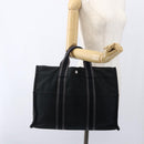 HERMES Fourre Tout MM Hand Bag Canvas Black Silver Auth am10842-21