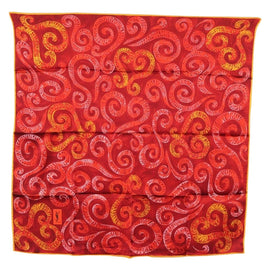 SAINT LAURENT Scarf Silk Red Auth am10844V