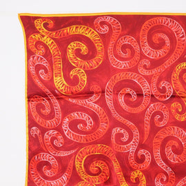 SAINT LAURENT Scarf Silk Red Auth am10844V - 0