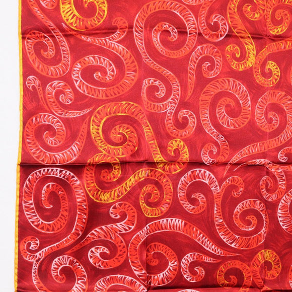 SAINT LAURENT Scarf Silk Red Auth am10844V