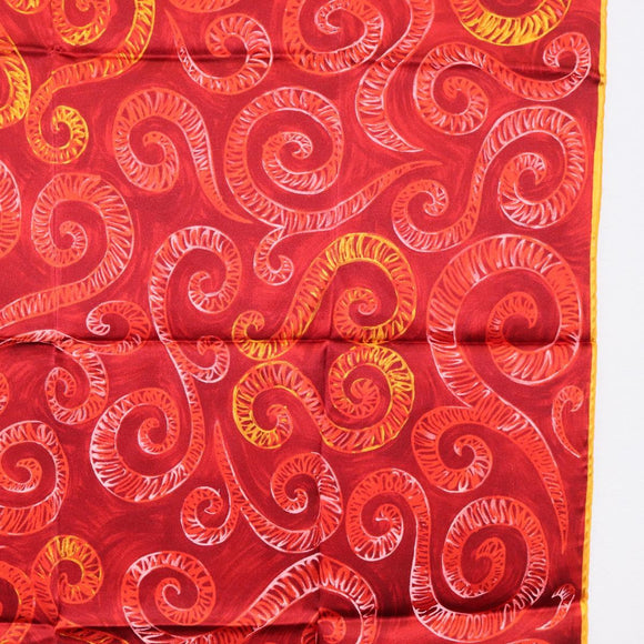 SAINT LAURENT Scarf Silk Red Auth am10844V