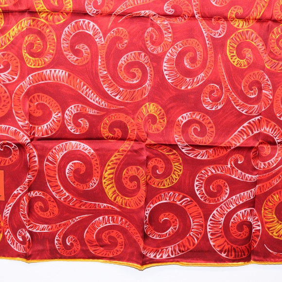 SAINT LAURENT Scarf Silk Red Auth am10844V