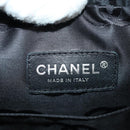 CHANEL Cambon Line Matelasse Shoulder Bag Lamb Skin Beige Black CC Auth am10849V-18