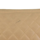 CHANEL Cambon Line Matelasse Shoulder Bag Lamb Skin Beige Black CC Auth am10849V-3