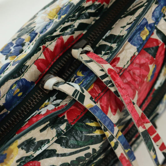BALENCIAGA Floral The City Bag Leer 2way Veelkleurig 173084 Auth am10850SAV