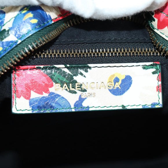 BALENCIAGA Floral The City Bag Leer 2way Veelkleurig 173084 Auth am10850SAV