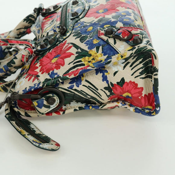 BALENCIAGA Floral The City Bag Leer 2way Veelkleurig 173084 Auth am10850SAV
