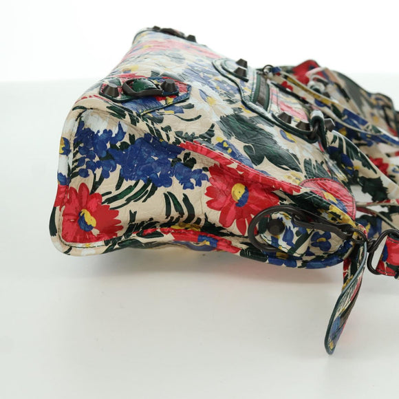 BALENCIAGA Floral The City Bag Leer 2way Veelkleurig 173084 Auth am10850SAV