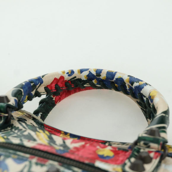 BALENCIAGA Floral The City Bag Leer 2way Veelkleurig 173084 Auth am10850SAV