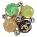CHANEL CC Gripoix Stone Brooch metal Multicolor Gold CC Auth am10855V-1