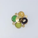 CHANEL CC Gripoix Stone Brooch metal Multicolor Gold CC Auth am10855V-3