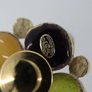 CHANEL CC Gripoix Stone Brooch metal Multicolor Gold CC Auth am10855V-4