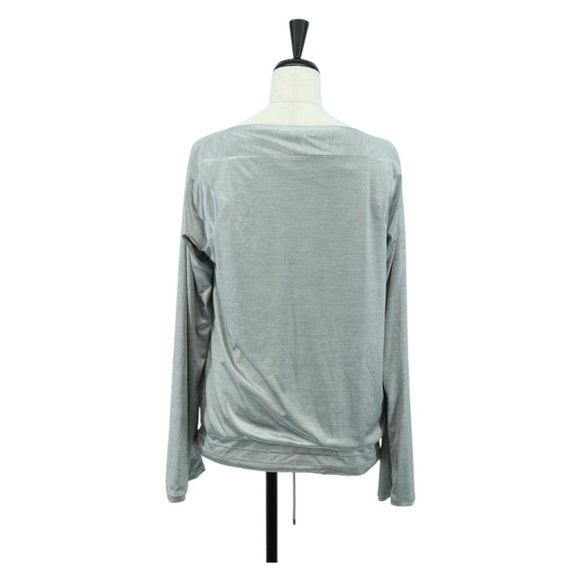 CHANEL CC Tops Rayon Size 36 Silver CC Auth am10856V