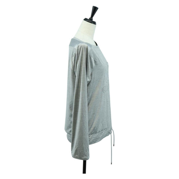 CHANEL CC Tops Rayon Size 36 Silver CC Auth am10856V