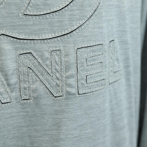 CHANEL CC Tops Rayon Size 36 Silver CC Auth am10856V