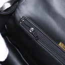BALLY Quilted Chain Shoulder Bag Leather Black Gold Auth am10857V-23